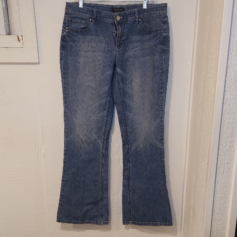 White House Black Market Boot Cut Jeans in Denim Blue